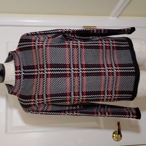 Metric mockneck plaid sweater XL